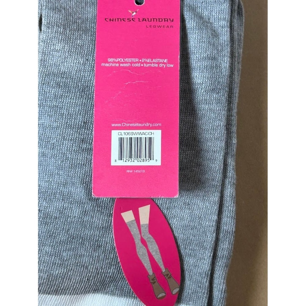 Chinese Laundry Womens Over The Knee Socks Grey Striped Knit Legwear - Picture 3 of 3